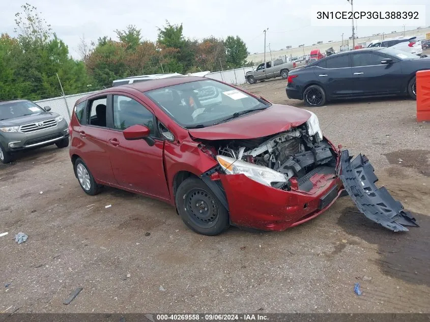 3N1CE2CP3GL388392 2016 Nissan Versa Note Sv