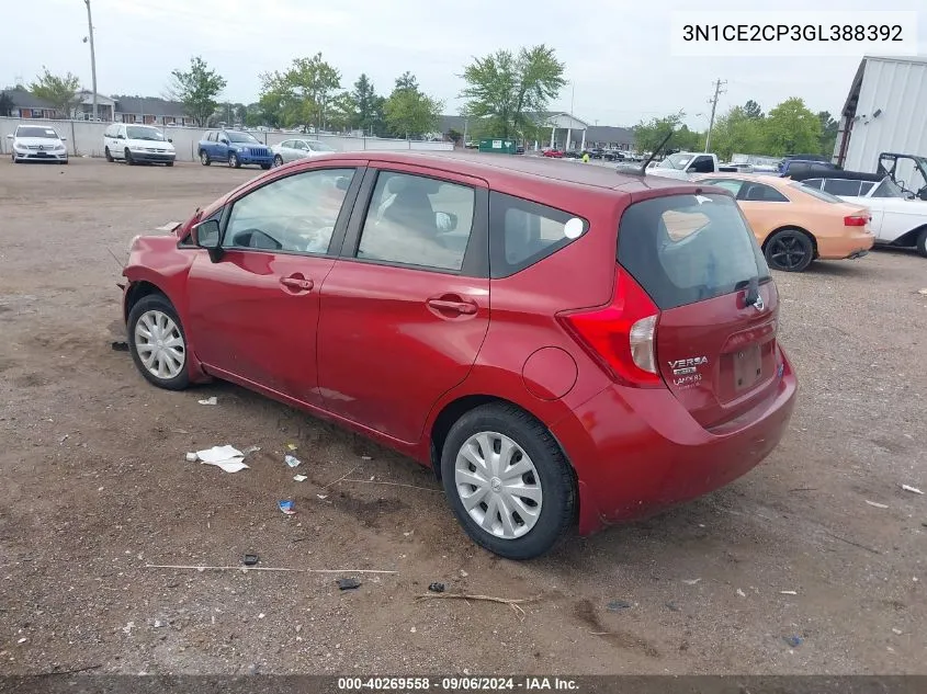 3N1CE2CP3GL388392 2016 Nissan Versa Note Sv