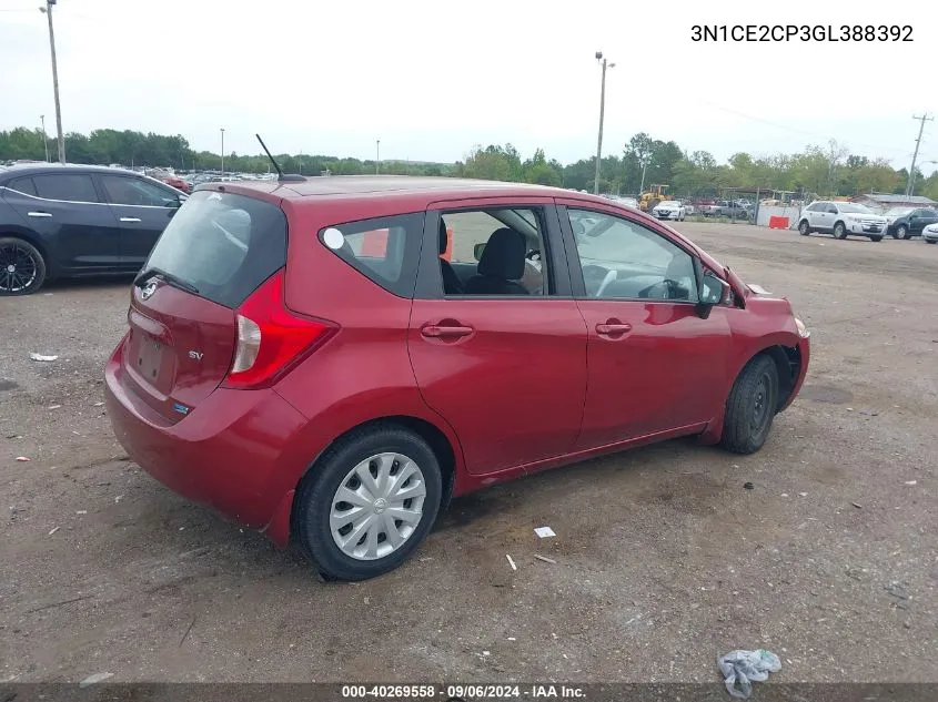 3N1CE2CP3GL388392 2016 Nissan Versa Note Sv