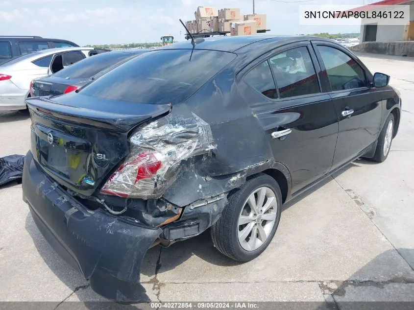 2016 Nissan Versa 1.6 Sl VIN: 3N1CN7AP8GL846122 Lot: 40272854