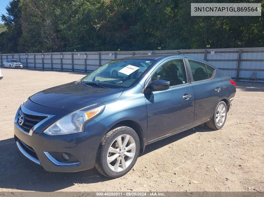 2016 Nissan Versa 1.6 Sl VIN: 3N1CN7AP1GL869564 Lot: 40280811