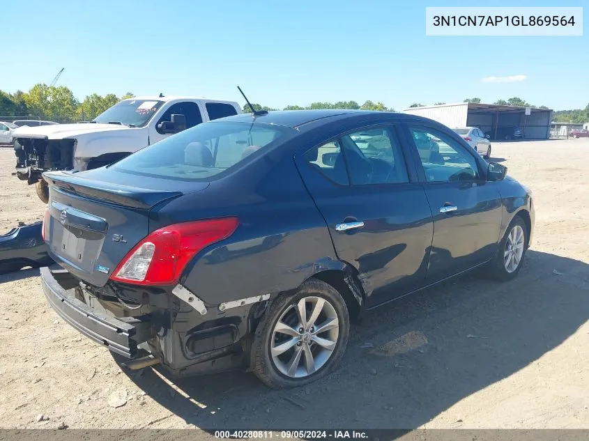 2016 Nissan Versa 1.6 Sl VIN: 3N1CN7AP1GL869564 Lot: 40280811