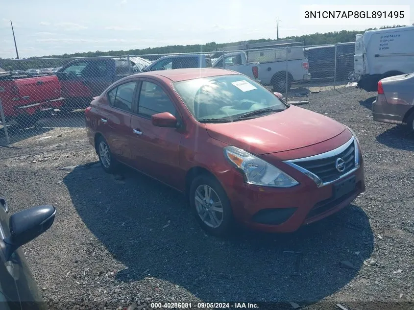 3N1CN7AP8GL891495 2016 Nissan Versa 1.6 Sv