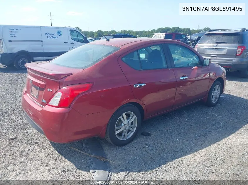 3N1CN7AP8GL891495 2016 Nissan Versa 1.6 Sv