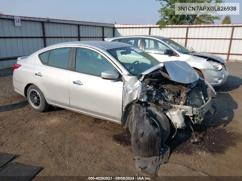 3N1CN7APXGL826938 2016 Nissan Versa S/S Plus/Sv/Sl