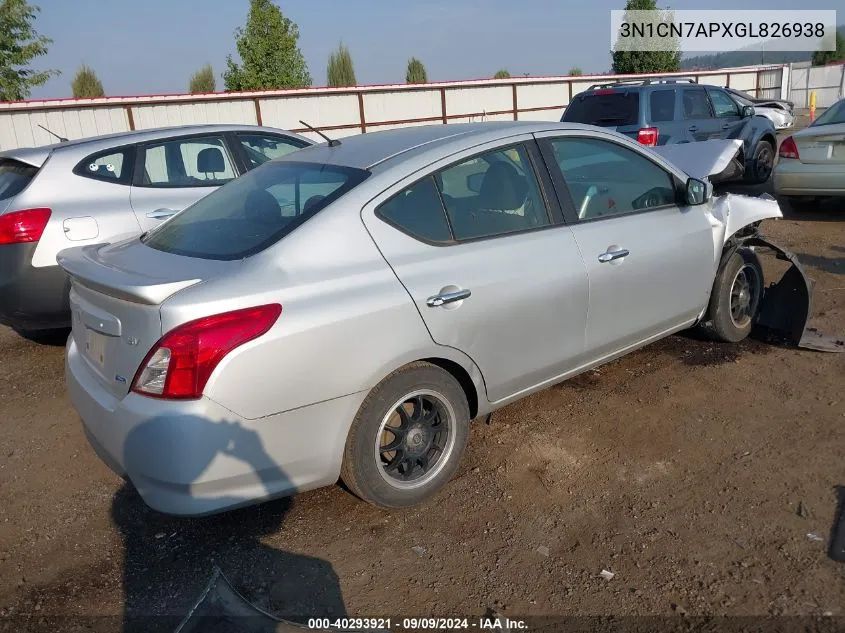 3N1CN7APXGL826938 2016 Nissan Versa S/S Plus/Sv/Sl