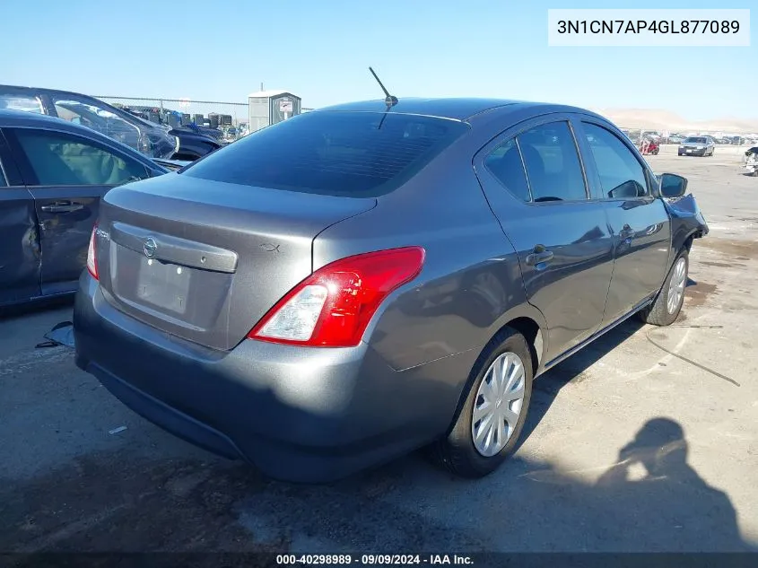 2016 Nissan Versa 1.6 S VIN: 3N1CN7AP4GL877089 Lot: 40298989