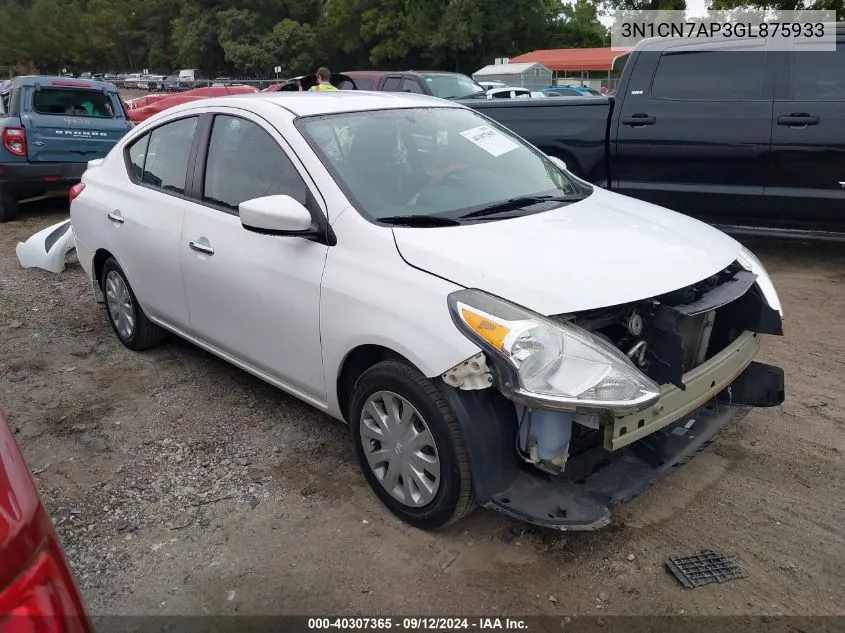 2016 Nissan Versa 1.6 S/1.6 S+/1.6 Sl/1.6 Sv VIN: 3N1CN7AP3GL875933 Lot: 40307365