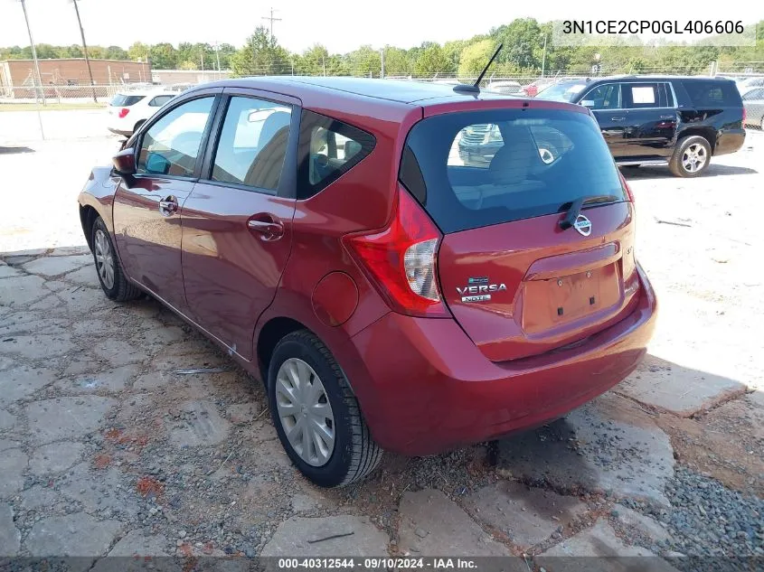 2016 Nissan Versa Note S/S Plus/Sv/Sl/Sr VIN: 3N1CE2CP0GL406606 Lot: 40312544