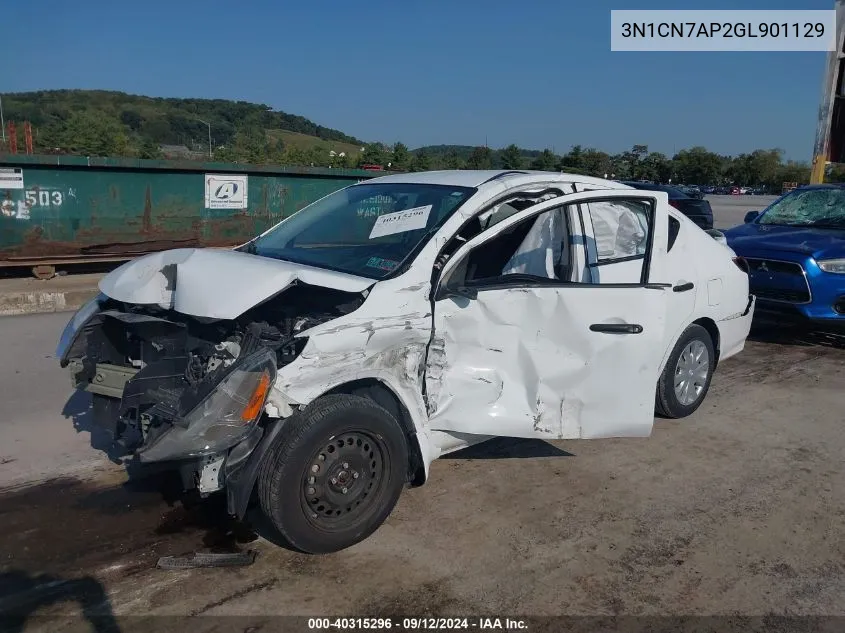 2016 Nissan Versa S/S Plus/Sv/Sl VIN: 3N1CN7AP2GL901129 Lot: 40315296