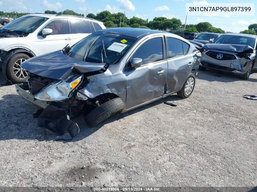 2016 Nissan Versa S/S Plus/Sv/Sl VIN: 3N1CN7AP9GL897399 Lot: 40319986