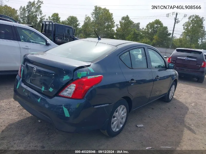 2016 Nissan Versa 1.6 S VIN: 3N1CN7AP4GL908566 Lot: 40325046