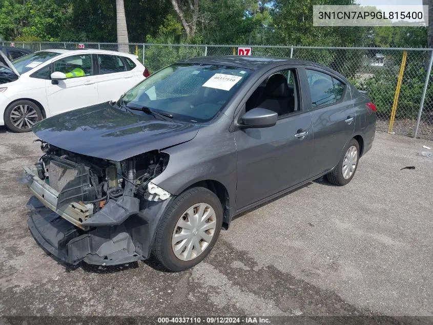 2016 Nissan Versa 1.6 S/1.6 S+/1.6 Sl/1.6 Sv VIN: 3N1CN7AP9GL815400 Lot: 40337110