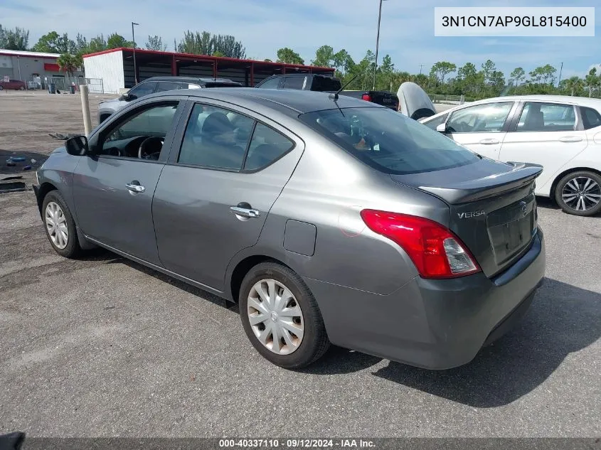 3N1CN7AP9GL815400 2016 Nissan Versa 1.6 S/1.6 S+/1.6 Sl/1.6 Sv