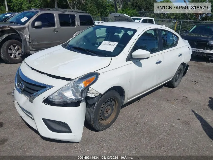 2016 Nissan Versa S/S Plus/Sv/Sl VIN: 3N1CN7AP5GL818679 Lot: 40344634