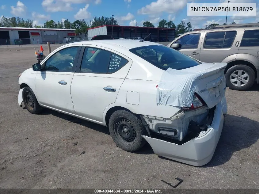 2016 Nissan Versa S/S Plus/Sv/Sl VIN: 3N1CN7AP5GL818679 Lot: 40344634