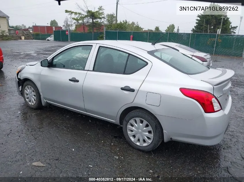 3N1CN7AP1GL859262 2016 Nissan Versa 1.6 S+