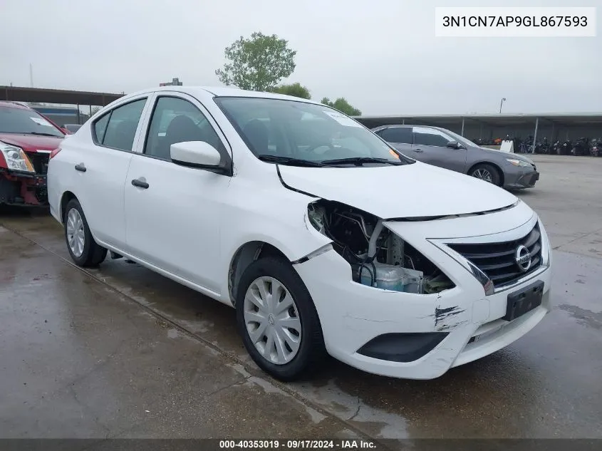 3N1CN7AP9GL867593 2016 Nissan Versa 1.6 S/1.6 S+/1.6 Sl/1.6 Sv