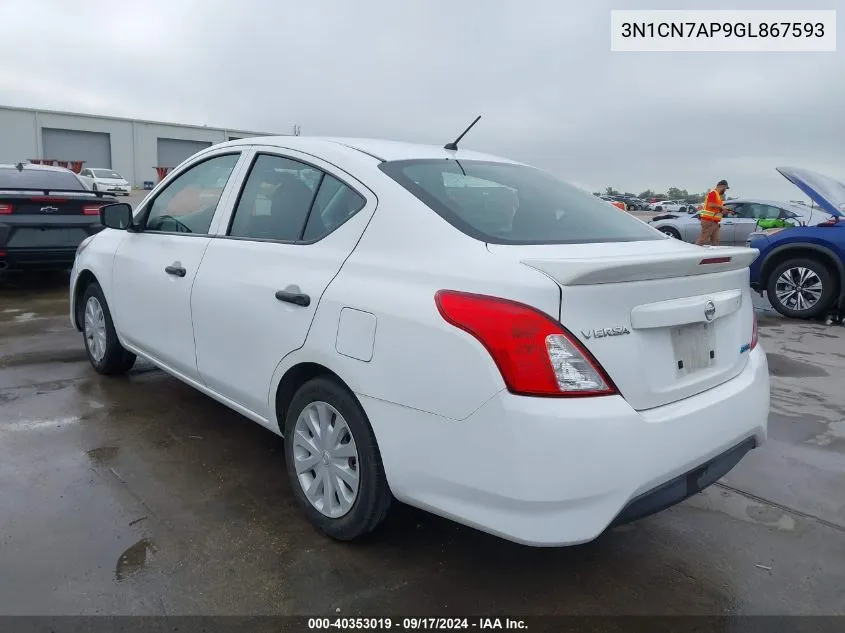 3N1CN7AP9GL867593 2016 Nissan Versa 1.6 S/1.6 S+/1.6 Sl/1.6 Sv