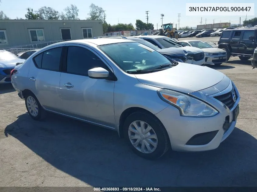 2016 Nissan Versa S/S Plus/Sv/Sl VIN: 3N1CN7AP0GL900447 Lot: 40368693