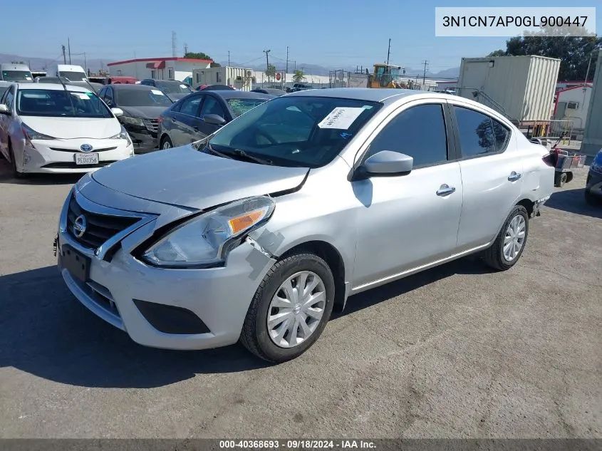 2016 Nissan Versa S/S Plus/Sv/Sl VIN: 3N1CN7AP0GL900447 Lot: 40368693