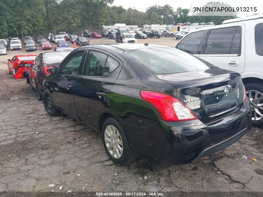 2016 Nissan Versa 1.6 S VIN: 3N1CN7AP0GL913215 Lot: 40369055