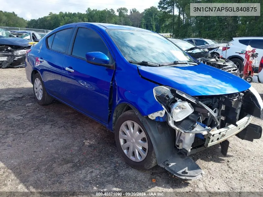 3N1CN7AP5GL840875 2016 Nissan Versa 1.6 S/1.6 S+/1.6 Sl/1.6 Sv