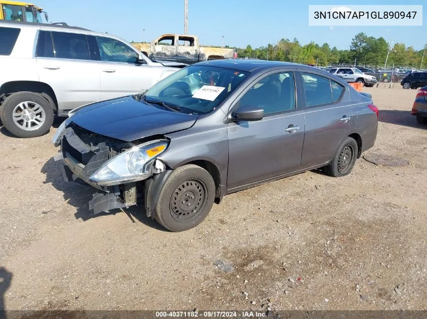 2016 Nissan Versa 1.6 Sv VIN: 3N1CN7AP1GL890947 Lot: 40371182