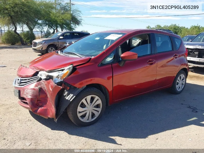 2016 Nissan Versa Note S (Sr)/S Plus/Sl/Sr/Sv VIN: 3N1CE2CP9GL405289 Lot: 40385598