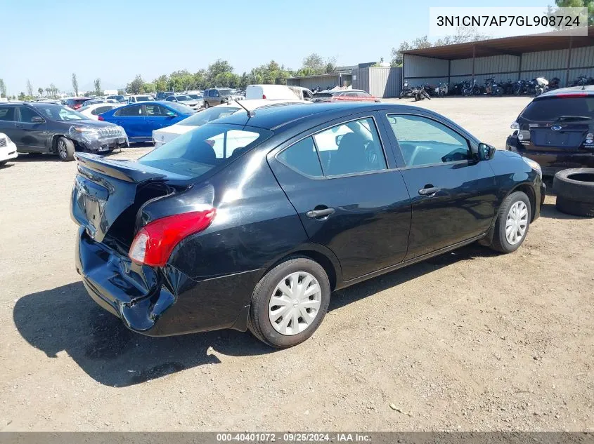 3N1CN7AP7GL908724 2016 Nissan Versa 1.6 S+