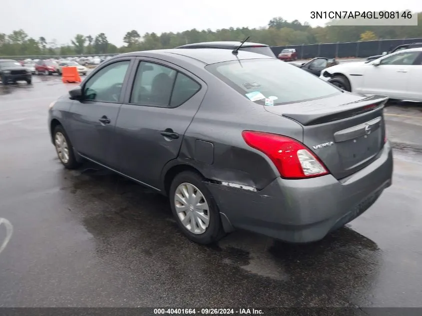 3N1CN7AP4GL908146 2016 Nissan Versa 1.6 S+