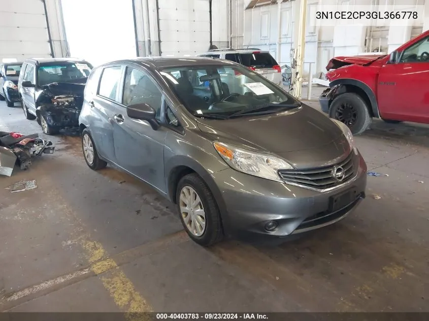 2016 Nissan Versa Note S (Sr)/S Plus/Sl/Sr/Sv VIN: 3N1CE2CP3GL366778 Lot: 40403783