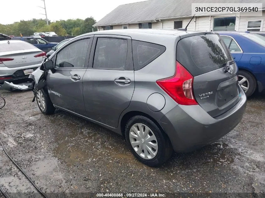 2016 Nissan Versa Note S (Sr)/S Plus/Sl/Sr/Sv VIN: 3N1CE2CP7GL369540 Lot: 40408868