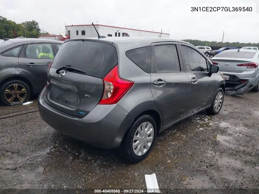 2016 Nissan Versa Note S (Sr)/S Plus/Sl/Sr/Sv VIN: 3N1CE2CP7GL369540 Lot: 40408868