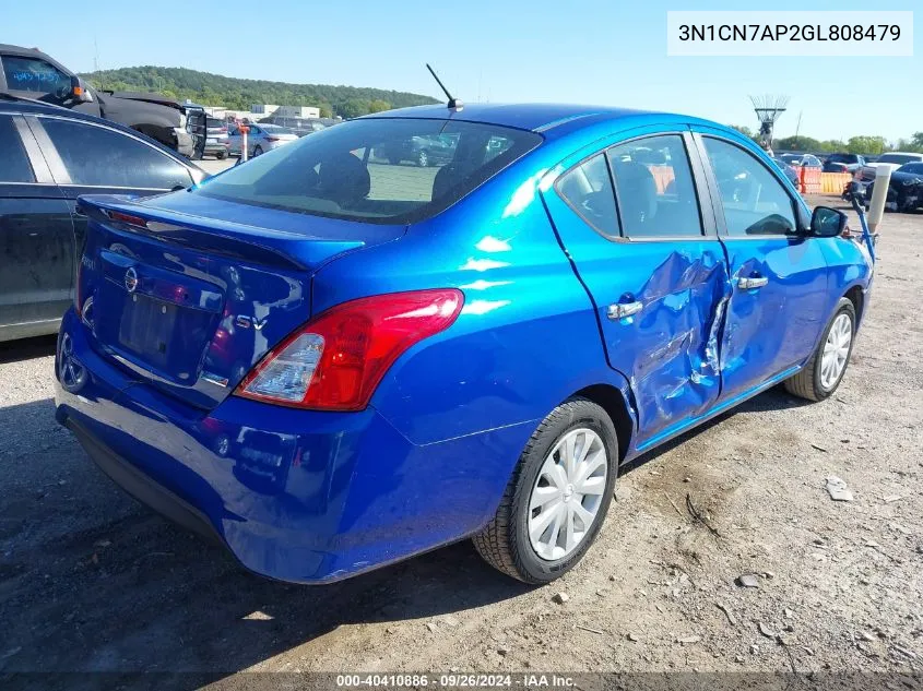 2016 Nissan Versa S/S Plus/Sv/Sl VIN: 3N1CN7AP2GL808479 Lot: 40410886