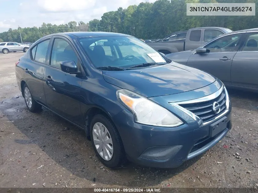 2016 Nissan Versa 1.6 S VIN: 3N1CN7AP4GL856274 Lot: 40416754