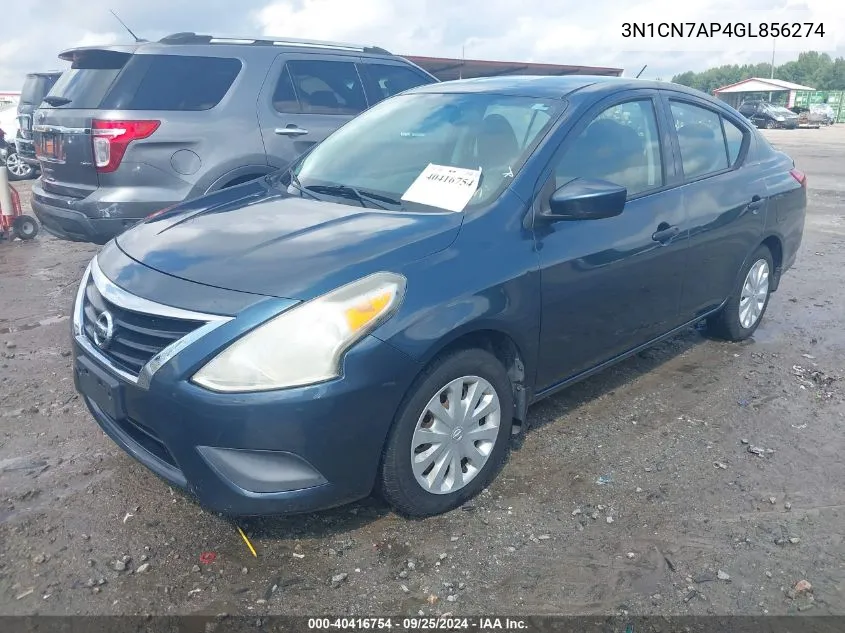 2016 Nissan Versa 1.6 S VIN: 3N1CN7AP4GL856274 Lot: 40416754