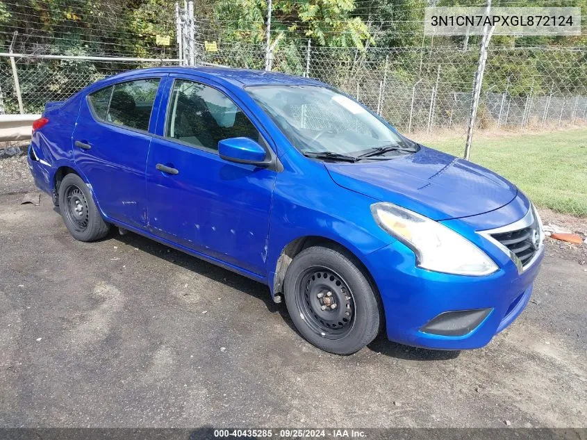 3N1CN7APXGL872124 2016 Nissan Versa 1.6 S+