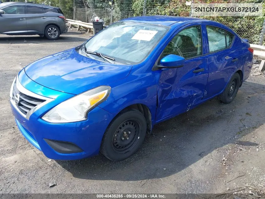 2016 Nissan Versa 1.6 S+ VIN: 3N1CN7APXGL872124 Lot: 40435285