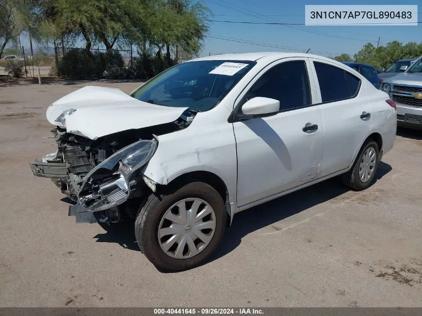 2016 Nissan Versa S/S Plus/Sv/Sl VIN: 3N1CN7AP7GL890483 Lot: 40441645