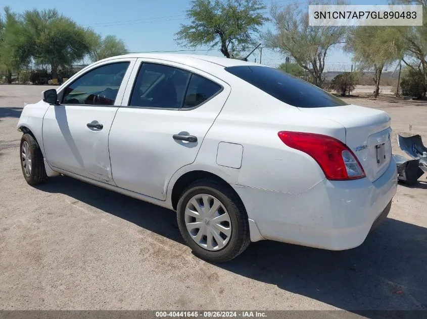 2016 Nissan Versa S/S Plus/Sv/Sl VIN: 3N1CN7AP7GL890483 Lot: 40441645