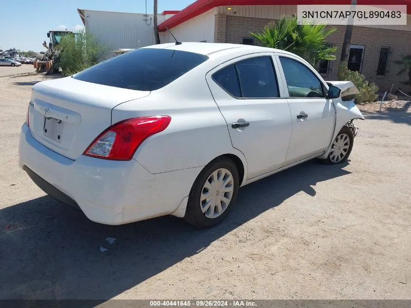 2016 Nissan Versa S/S Plus/Sv/Sl VIN: 3N1CN7AP7GL890483 Lot: 40441645