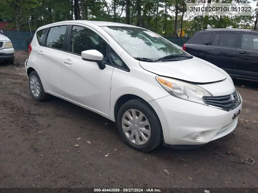 2016 Nissan Versa Note S (Sr)/S Plus/Sl/Sr/Sv VIN: 3N1CE2CP1GL361322 Lot: 40443559