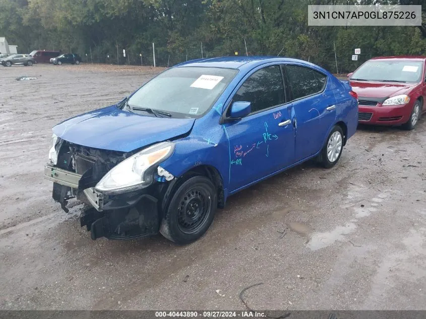 3N1CN7AP0GL875226 2016 Nissan Versa 1.6 Sv