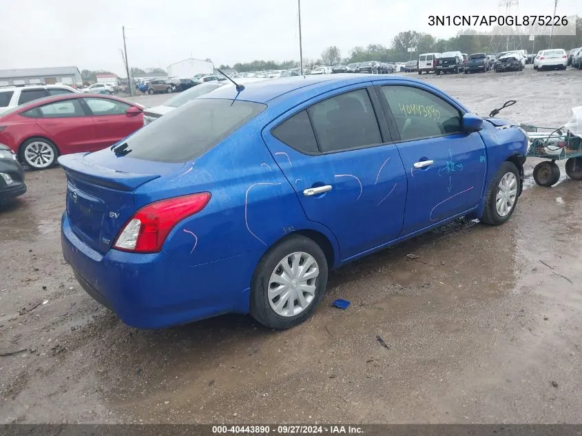 2016 Nissan Versa 1.6 Sv VIN: 3N1CN7AP0GL875226 Lot: 40443890