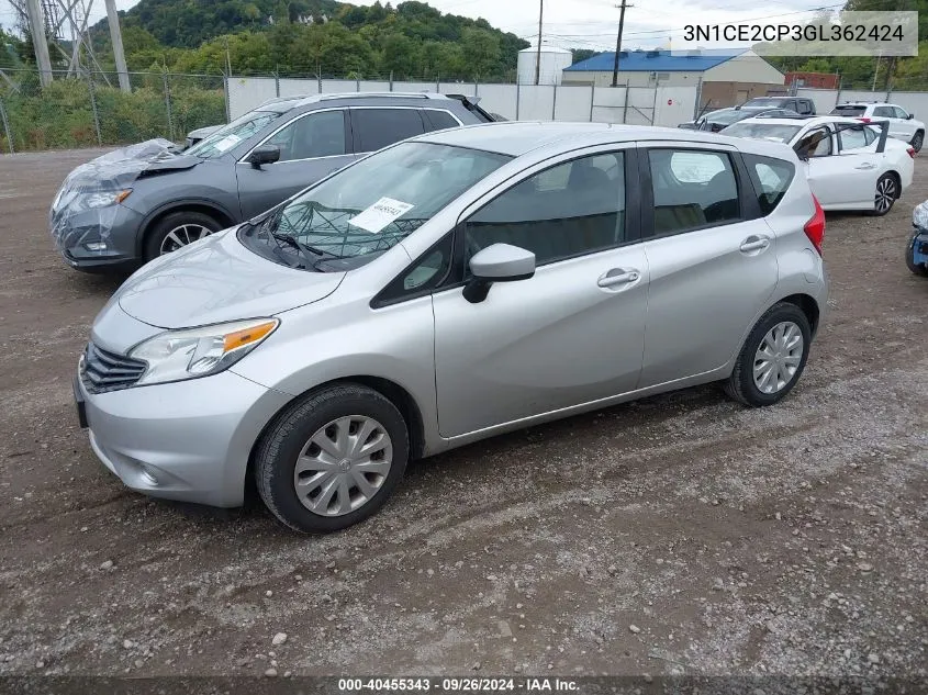 2016 Nissan Versa Note S (Sr)/S Plus/Sl/Sr/Sv VIN: 3N1CE2CP3GL362424 Lot: 40455343