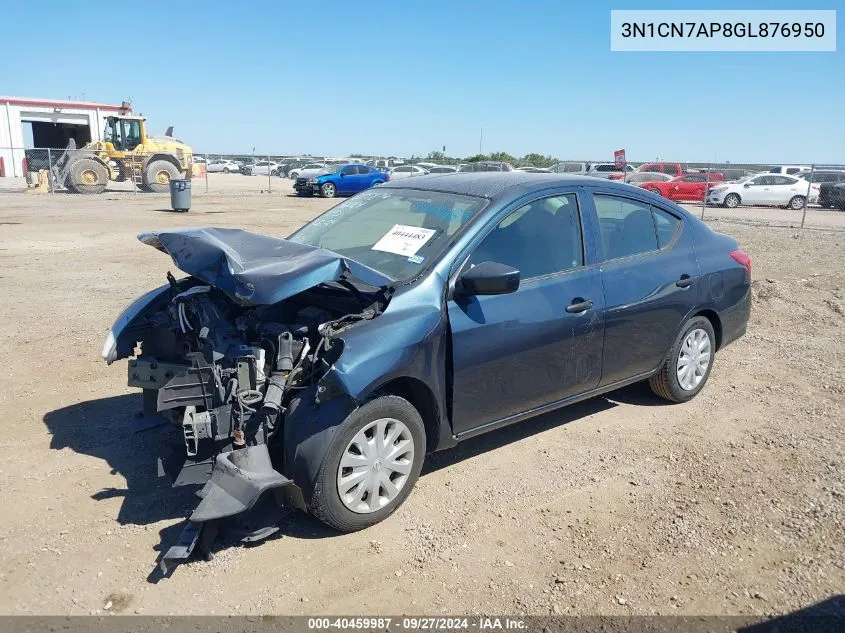 2016 Nissan Versa 1.6 S VIN: 3N1CN7AP8GL876950 Lot: 40459987