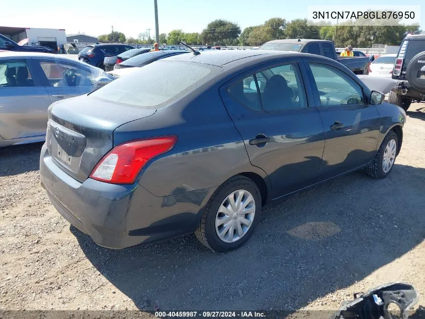 3N1CN7AP8GL876950 2016 Nissan Versa 1.6 S