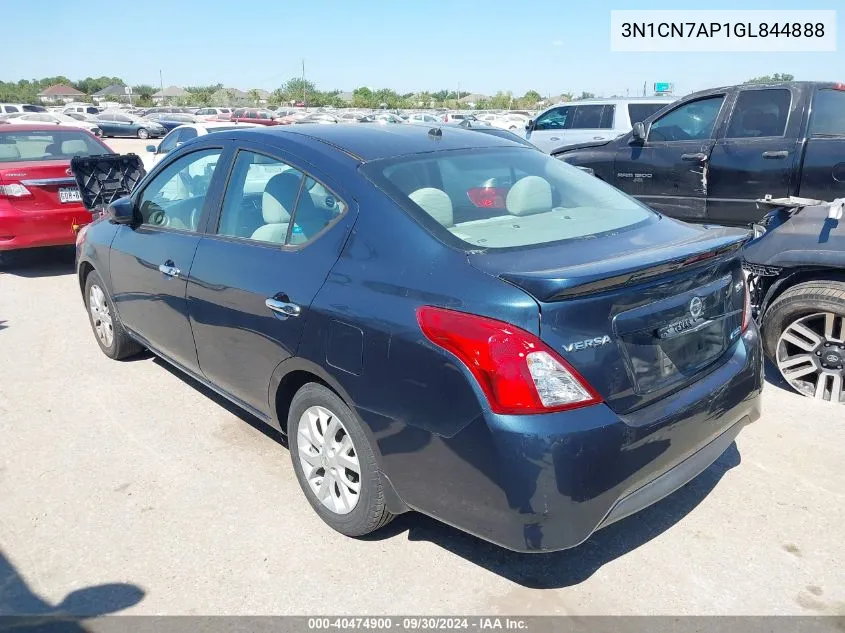 2016 Nissan Versa 1.6 Sv VIN: 3N1CN7AP1GL844888 Lot: 40474900