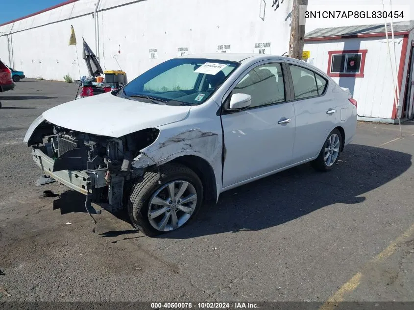 2016 Nissan Versa 1.6 Sl VIN: 3N1CN7AP8GL830454 Lot: 40500078